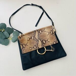 Chloé Snakeskin Trim Faye Crossbody Bag